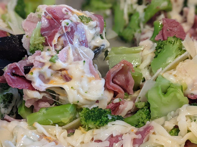 Cheesy Potato Ham & Broccoli Skillet