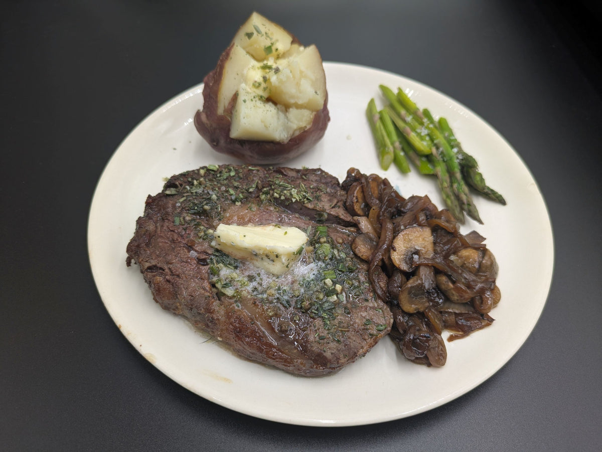 Air Fryer Steak with Mushrooms & Onions