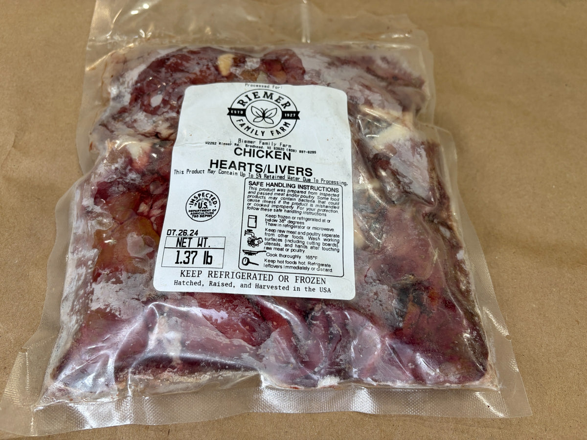 Chicken Hearts & livers, frozen pack