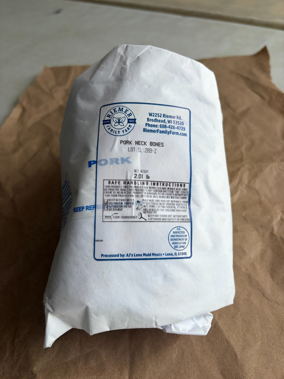 Neck Bones - Pork, frozen pack